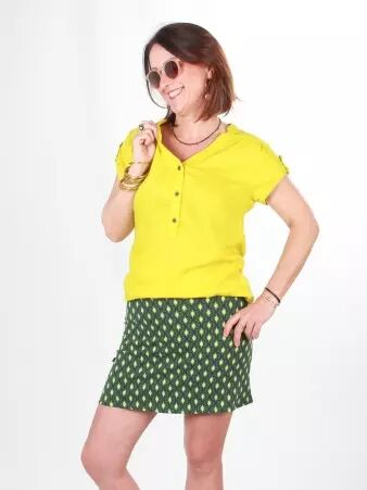Jupe Rosita Diamond vert v�tement f�minin imprim� vert au style frais
