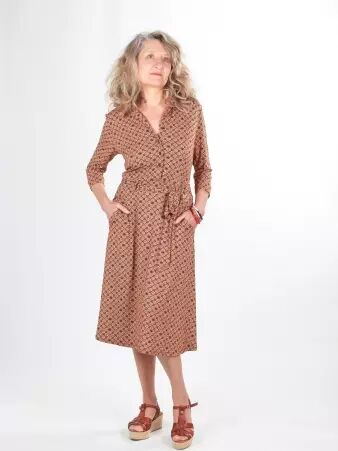 Robe Anna Barnie brown robe fluide aux tons chaleureux