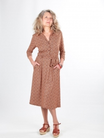 Robe Anna Barnie brown robe fluide aux tons chaleureux