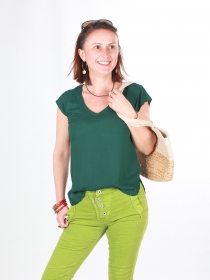 Top Ava Vert Bouteille top vert fonc&eacute; esprit nature