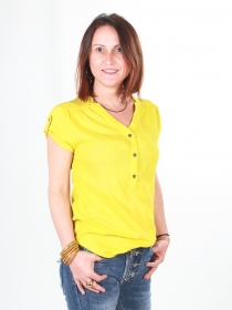 Chemisier Loola Jaune citron accessoire mode au style contemporain