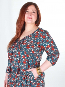 Robe longue Chula Majorque bleu robe boh&egrave;me m&eacute;diterran&eacute;enne