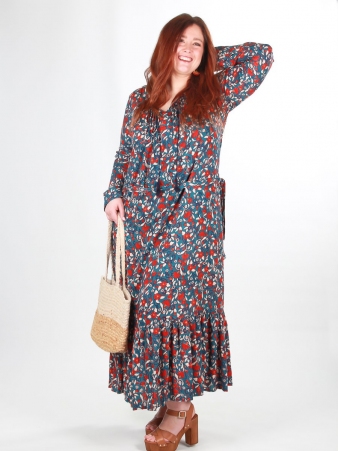 Robe longue Chula Majorque bleu robe f�minine lumineuse