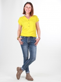 Pantalon Melly Jeans pi&egrave;ce mode denim facile &agrave; porter