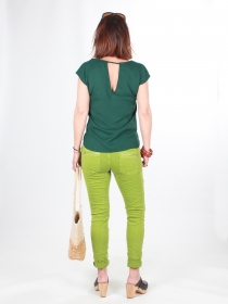 Pantalon Melly vert pomme pantalon fluide vert pomme &agrave; la couleur vive