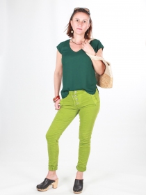 Pantalon Melly vert pomme v&ecirc;tement f&eacute;minin lumineux et expressif