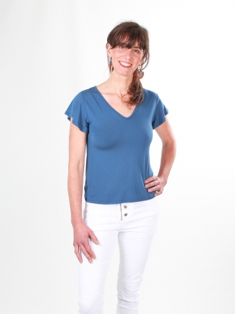 Top Melie bleu indigo top indigo profond