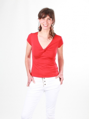 TOP ILANGA Rouge top fluide rouge intense