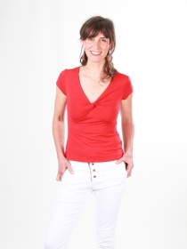 TOP ILANGA Rouge top fluide rouge intense