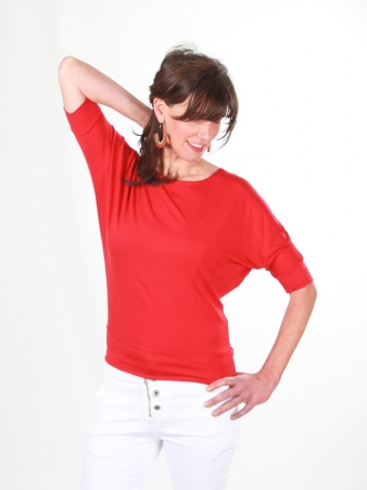 Top Bat Rouge top rouge vif f�minin