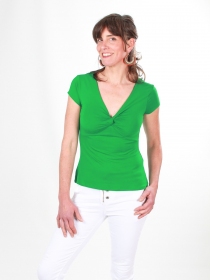 TOP ILANGA vert lichen top fluide vert lichen &agrave; esprit v&eacute;g&eacute;tal