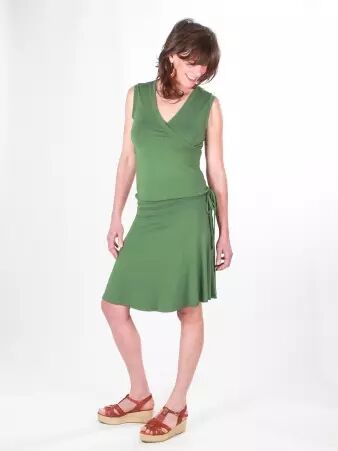 Robe seventies vert kaki robe fluide boh�me vintage
