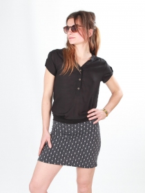 Jupe Rosita Diamond Gris v&ecirc;tement f&eacute;minin graphique au ton neutre