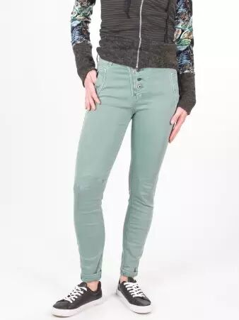 Pantalon Melly vert d'eau pi�ce mode l�g�re au ton aquatique