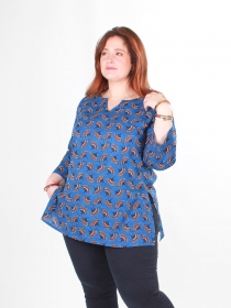 Top Sakura Fleur de mariage bleu top floral bleu romantique