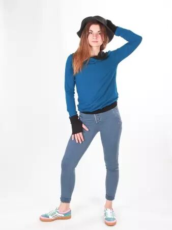 Pantalon Melly bleu p�trole v�tement f�minin moderne et �l�gant