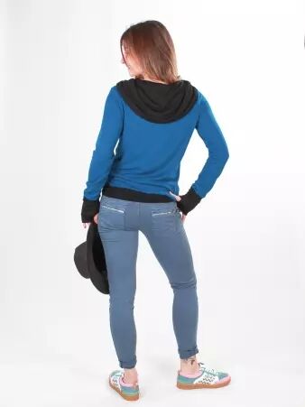 Pantalon Melly bleu p�trole v�tement f�minin moderne et �l�gant
