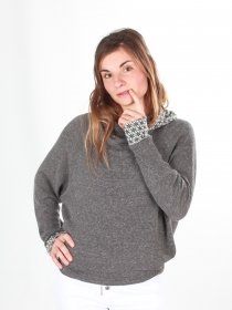 Sweat Mimpi Gris sweat gris moderne &agrave; la coupe simple