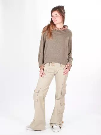 Pantalon Femme Mol�cule 45062 Beige pantalon utilitaire confortable et moderne