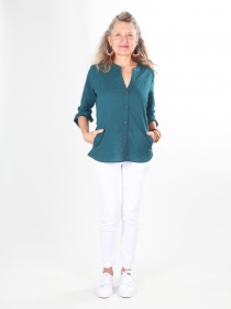 Chemisier Milka Bleu petrol pi&egrave;ce vestimentaire &agrave; l'allure tendance