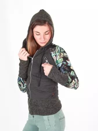 Veste � capuche Ninia noire veste ninia noire style urbain