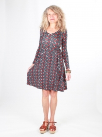 Robe Vicky Jardin d'hiver robe boh&egrave;me fluide aux tons hivernaux