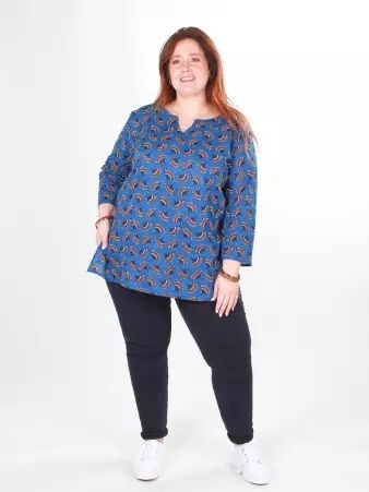 Top Sakura Fleur de mariage bleu top floral bleu romantique