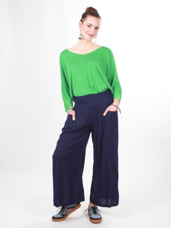 Pantalon Eva Navy v�tement f�minin chic et polyvalent