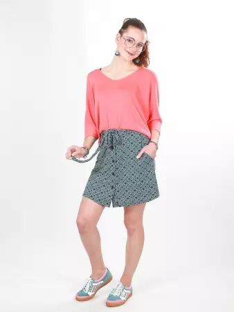 Jupe Lanna courte Barnie blue v�tement en maille � la coupe confortable et au style contemporain