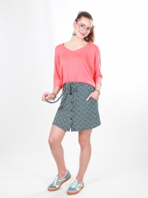 Jupe Lanna courte Barnie blue pi&egrave;ce textile polyvalente &agrave; la ligne &eacute;l&eacute;gante et moderne