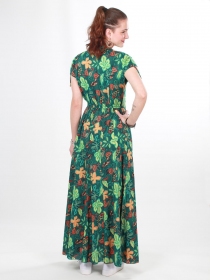 Robe Chemise Nina Jungle vert robe f&eacute;minine expressive