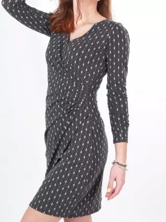 Robe Avelina Diamond gris robe � motif g�om�trique gris