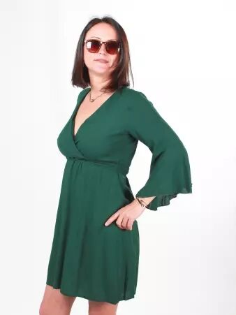Robe clochette Vert Bouteille robe clochette vert profond