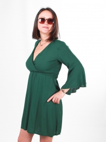 Robe clochette Vert Bouteille robe fluide &eacute;l&eacute;gante