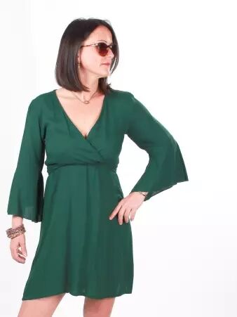 Robe clochette Vert Bouteille robe clochette vert profond