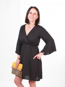 Robe clochette Noir robe clochette noire fluide