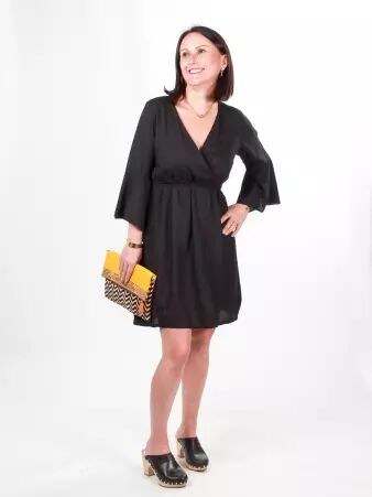 Robe clochette Noir robe clochette noire fluide