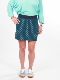 Jupe Rosita Diamond Bleu jupe &agrave; motif Diamond bleu au style graphique