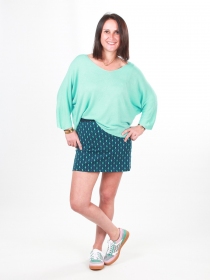 Pull Liza turquoise clair maille lumineuse et l&eacute;g&egrave;re