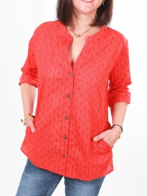 Chemisier Milka Seigaiha rouge accessoire mode au style contemporain