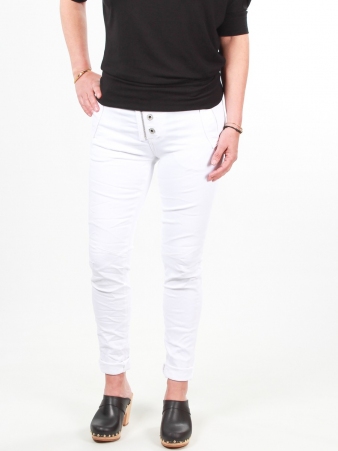 Pantalon Melly blanc v�tement f�minin lumineux et confortable