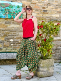 Jupe cara&iuml;be Fleur de mariage vert v&ecirc;tement mode &agrave; la silhouette harmonieuse et au look chic avec d&eacute;tail de finition