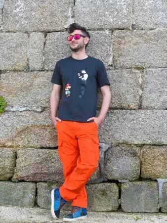 T-shirt Mario Policeman gris t-shirt mario policier gris graphique