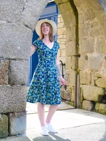 Robe Retro Phoenix Bleu robe boh�me au motif mythique