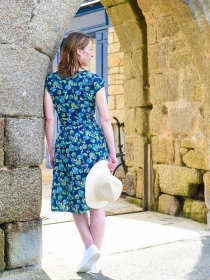 Robe Retro Phoenix Rose robe fluide &agrave; imprim&eacute; phoenix rose