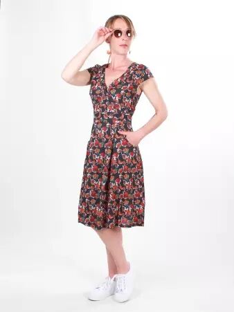 Robe Retro Phoenix Rose robe graphique et expressive
