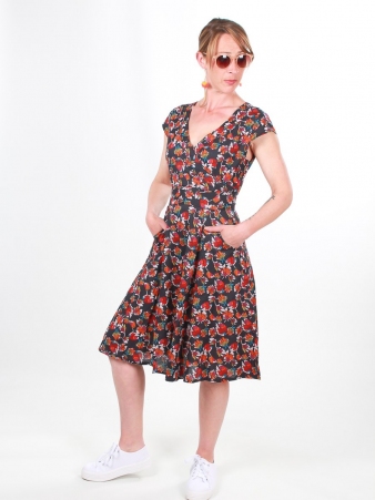 Robe Retro Phoenix Rose robe graphique et expressive