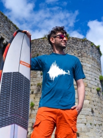 T-shirt Wave surf t-shirt surf graphique dynamique
