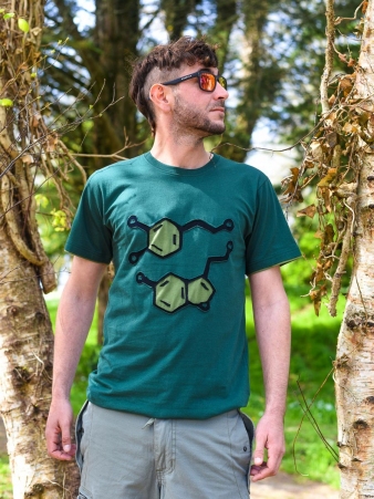 Tee shirt Molecule vert t-shirt mol�cule verte graphique organique