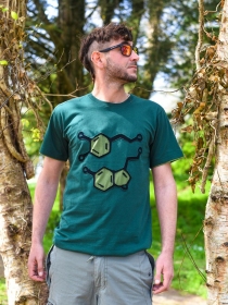 Tee shirt Molecule vert t-shirt mol&eacute;cule verte graphique organique